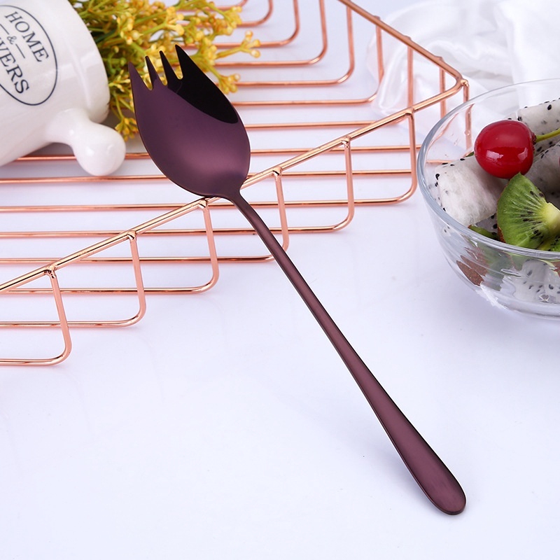 1 Thìa, Nĩa Bằng Thép Không Gỉ 2 Trong 1