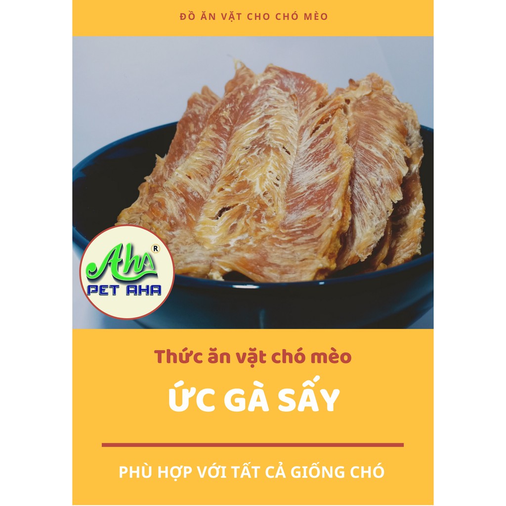 Ức Gà Sấy khô PetAha (gói 150gr) đồ ăn vặt cho chó mèo, thức ăn làm sạch răng miệng bổ sung dinh dưỡng cho thú cưng