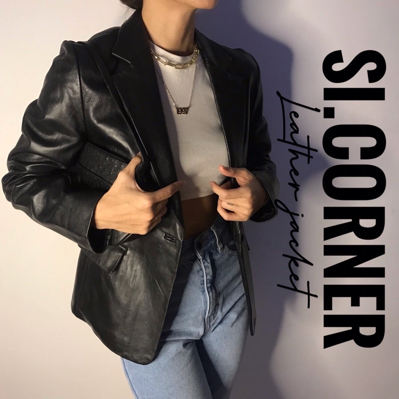 𝗟𝗘𝗔𝗧𝗛𝗘𝗥 𝗝𝗔𝗖𝗞𝗘𝗧 Áo khoác vest , blazer da thật 2hand | BigBuy360 - bigbuy360.vn