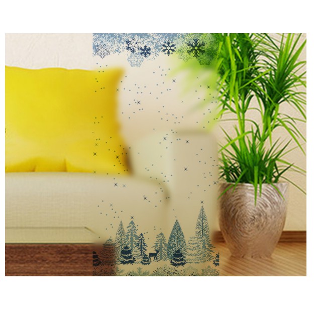 Decal Dán Kính Cao Cấp - Rừng Núi Tuyết Băng Gía ( 60x116cm )