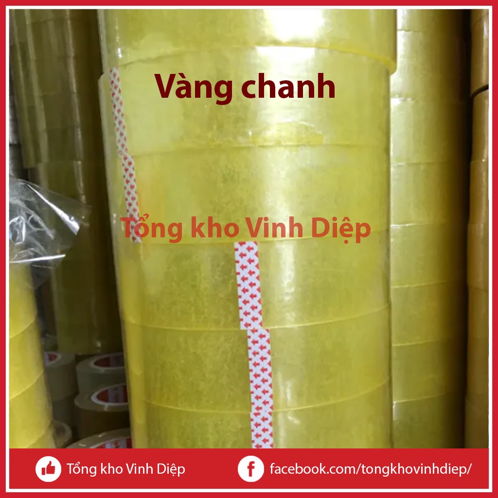 01 cuộn băng dính băng keo 330gr lõi giấy 5ly 5mm đủ 3 màu vàng chanh, trong suốt, nâu