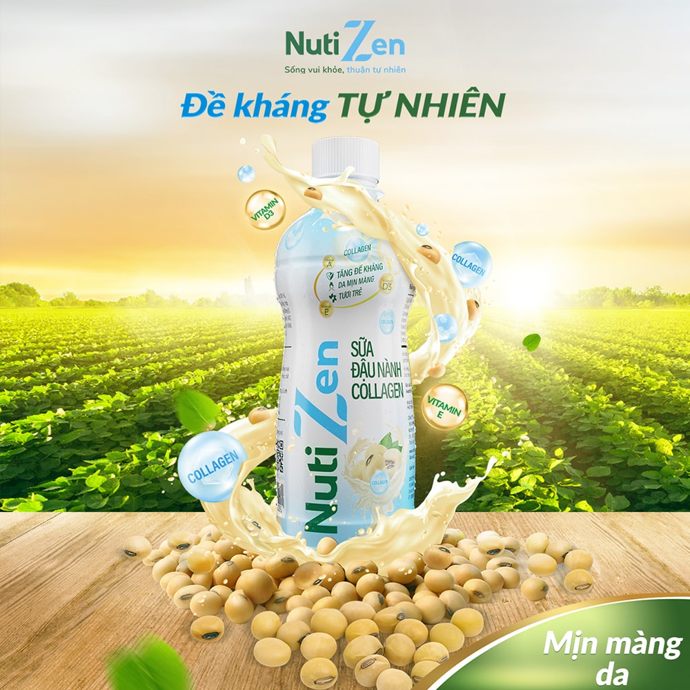 Sữa Đậu Nành Collagen Nutizen Chai pet 290ml  - Thương Hiệu NUTIFOOD - YOOSOO MALL