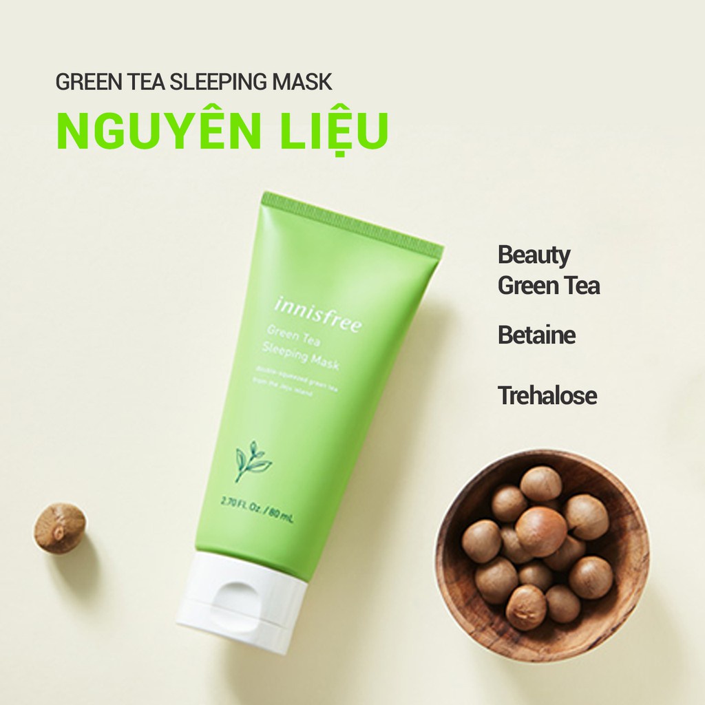 [Mã COSIF03 giảm 10% đơn 400K] Mặt nạ ngủ dưỡng ẩm trà xanh innisfree Green Tea Sleeping Mask 80ml