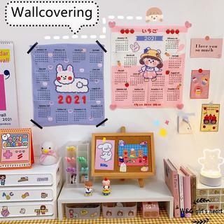 <24h Lô hàng> W&G Tấm Vải Lịch Treo Tường Trang Trí Phòng Dành Cho Bé Gái