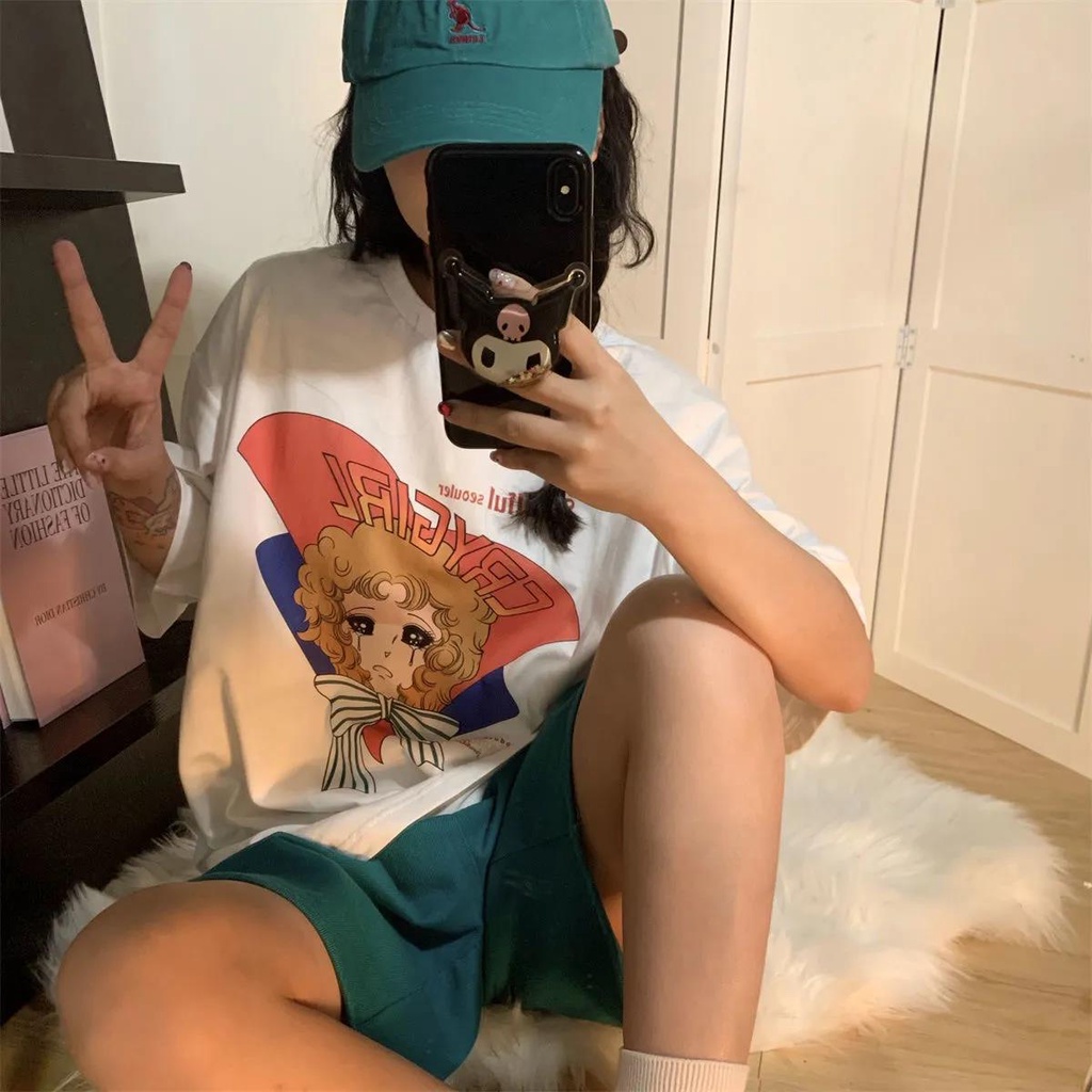 NRVP Áo Thun 100% Cotton Tay Ngắn Dáng Rộng Thời Trang Hàn Quốc Cho Nữ