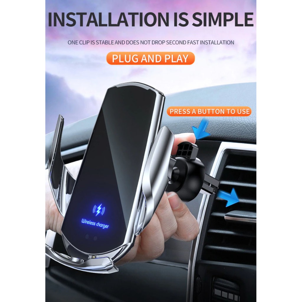 Đế sạc không dây cảm biến thông minh kiêm giá đỡ điện thoại Smart Sensor Car Wireless Charger Q3 dành cho xe hơi