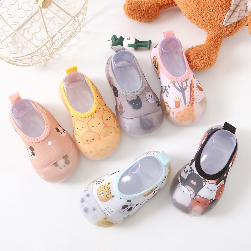 Giày tập đi bún hoạt hình chống trơn trượt siêu mềm cho bé trai bé gái