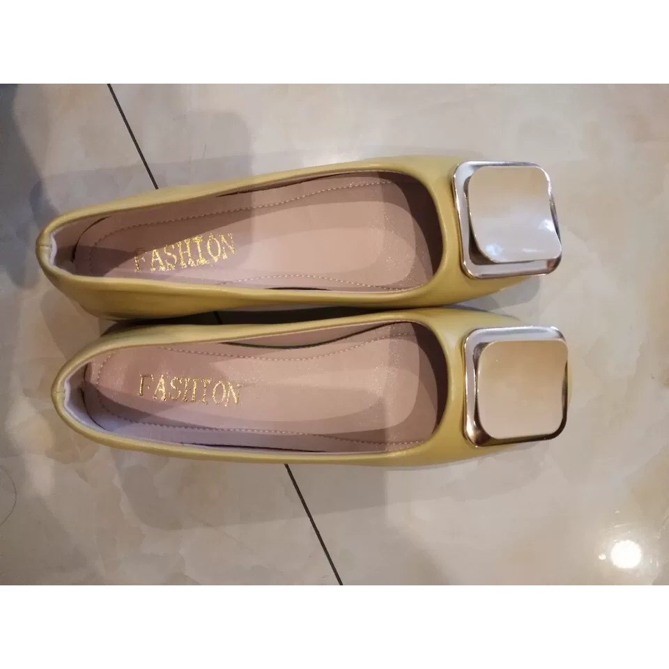 HÀNG CÓ SẴN - Giày búp bê khoá vuông gót vuông 3cm 3 màu công sở da mềm cực êm | BigBuy360 - bigbuy360.vn