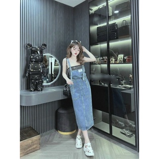 Váy bò nữ 2 dây, váy yếm bò nữ dây rút