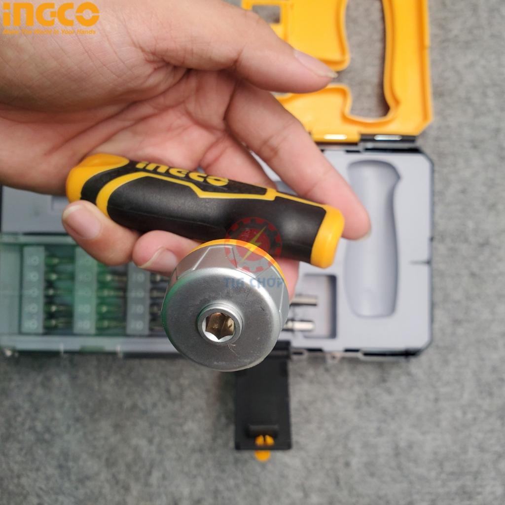 Bộ tua vít đa năng INGCO HKSDB0258 tay cầm chữ T 25 chi tiết, đóng mở 2 chiều tự động có nam châm