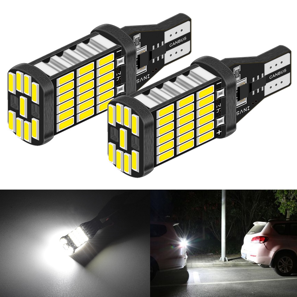 Set 2 Đèn led T15 45SMD W16W 4014 920 921 912 Siêu Sáng Dành Cho Ô Tô Bóng đèn led t15 canbus w16w 45smd 4014 siêu sáng cho ô tô xe máy