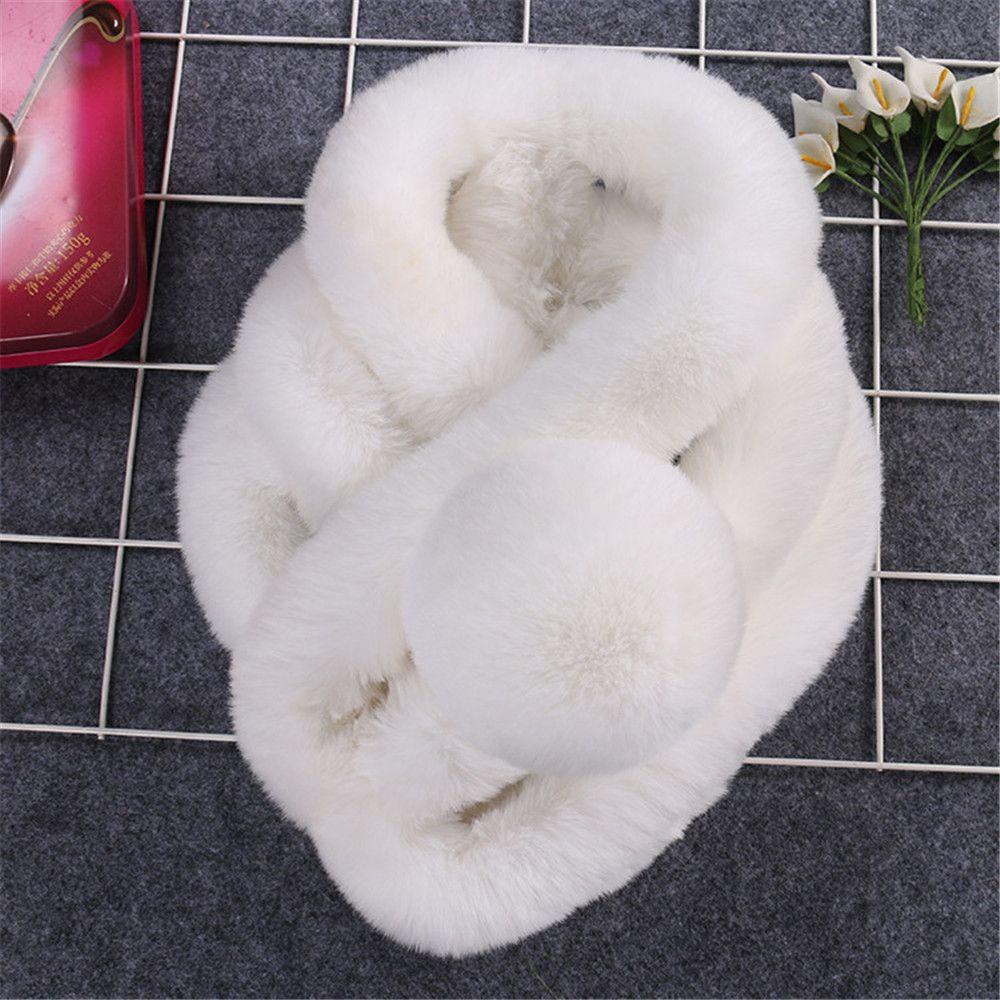 Khăn Choàng Lông Giả Mềm Mại Thoải Mái Màu Kẹo Ngọt Thời Trang Mùa Đông