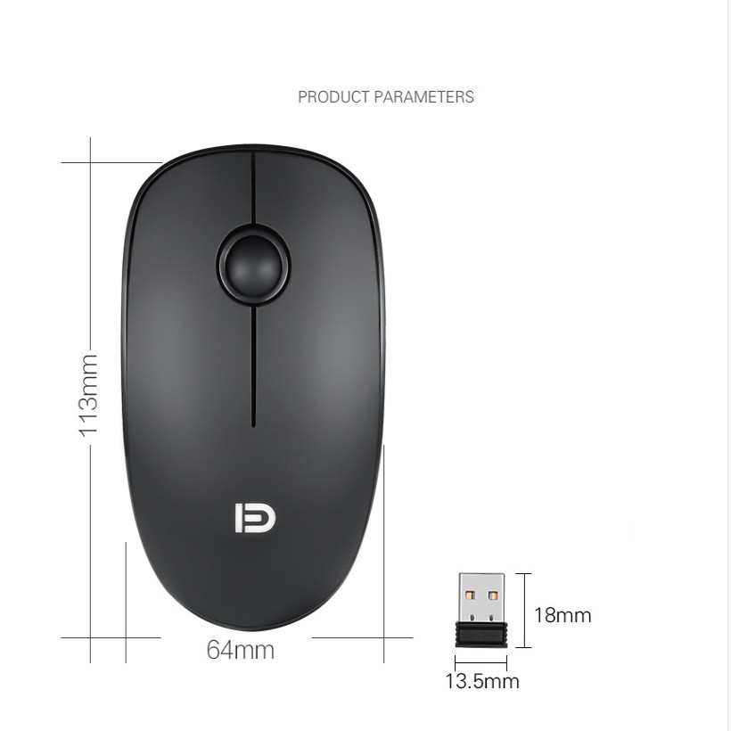 Chuột Không Dây Wireless Mouse Fude Kawayi V8, Hình Siêu Cute - Chính Hãng