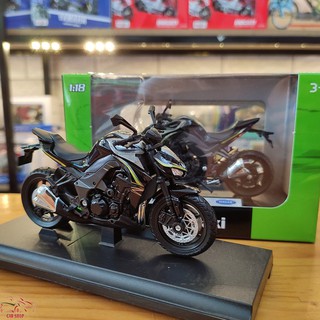 Xe mô hình môtô siêu xe Kawasaki Z1000R tỉ lệ 1:18 hãng Welly