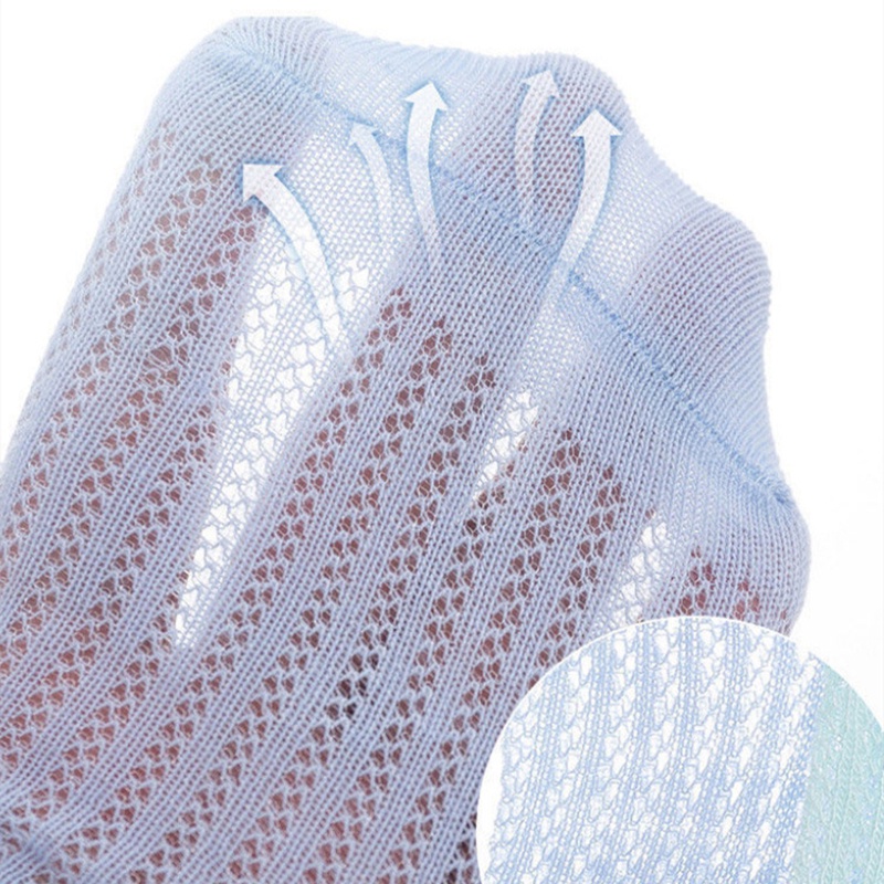 Set 5 Đôi Vớ Cotton Lụa Lạnh Mỏng Cổ Thuyền Thoáng Khí Mềm Mại Cho Bé 3-8 Tuổi