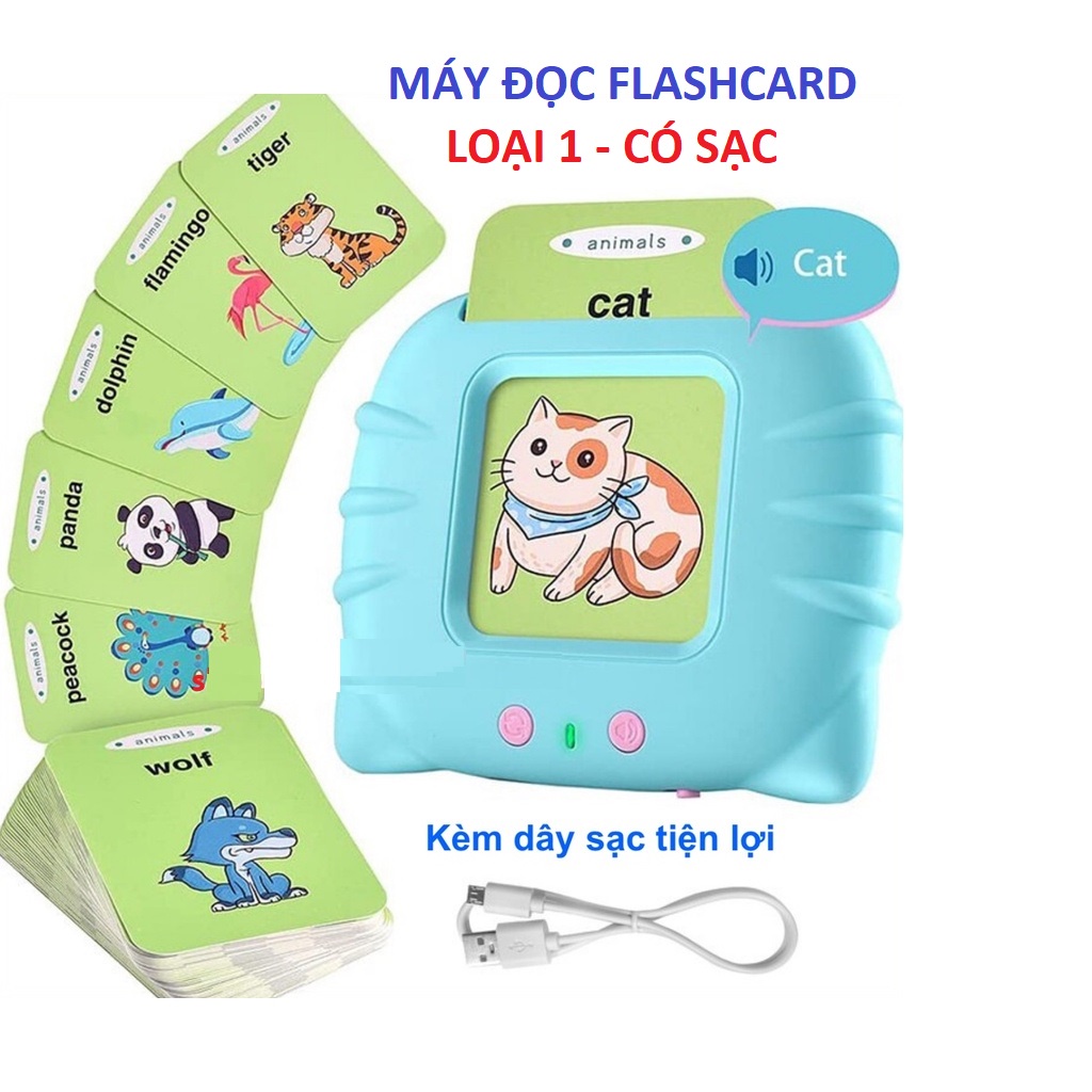 Máy đọc từ vựng tiếng anh cho bé, máy đọc thẻ flashcard Tiếng Anh 224 từ vựng không sóng điện từ, kèm dây sạc pin