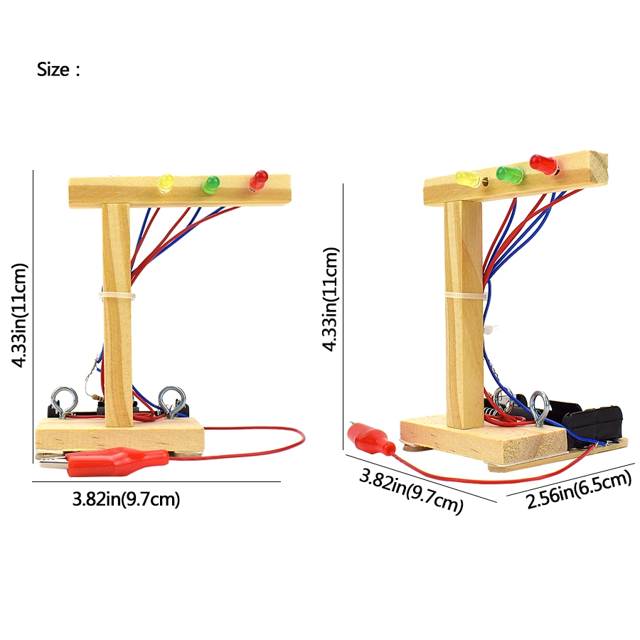 Bộ đồ chơi lắp ráp trụ đèn giao thông DIY bằng gỗ sáng tạo cho bé