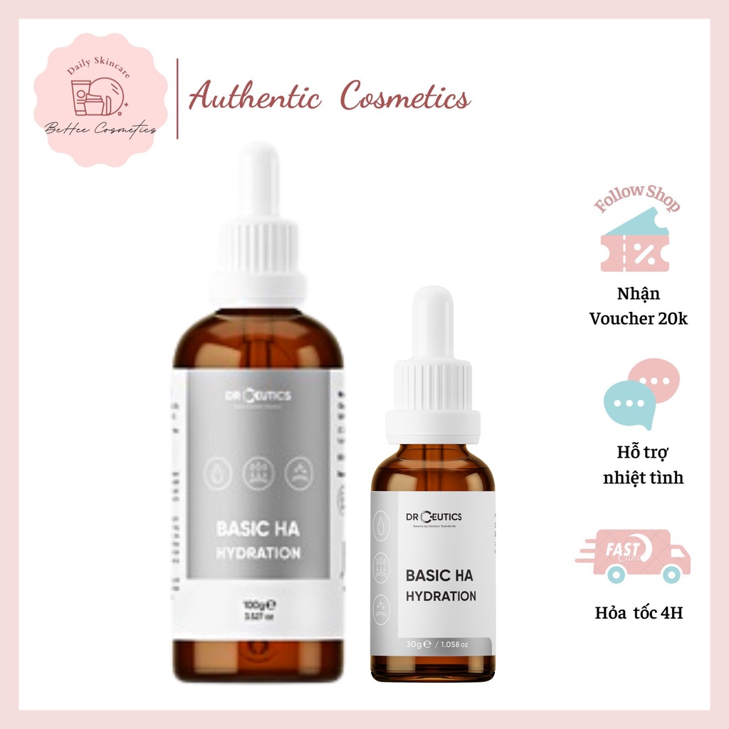 Serum Cấp Ẩm Giúp Da Căng Bóng &amp; Mềm Mịn Basic HA Hydration Drceutics