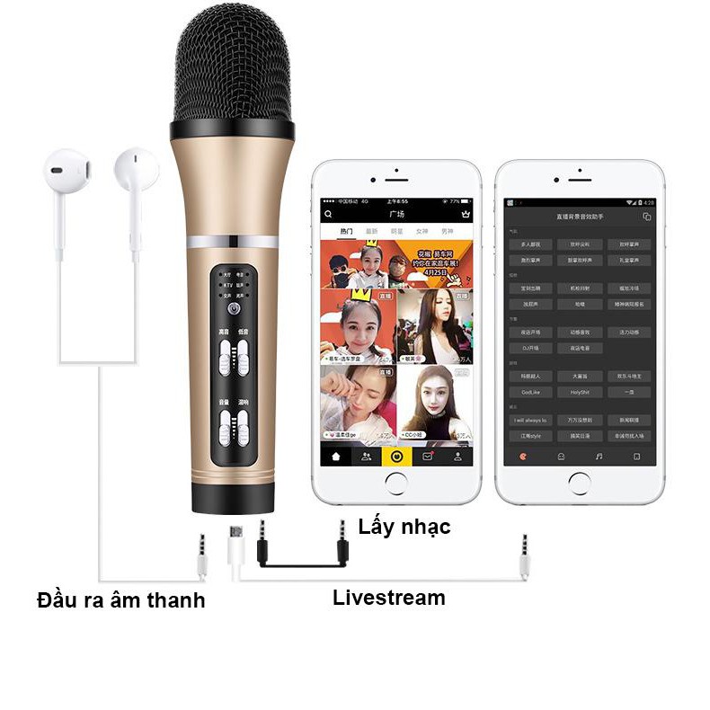 Bộ micro thu âm livestream karaoke C25, hàng đẹp Smarttnt.vn