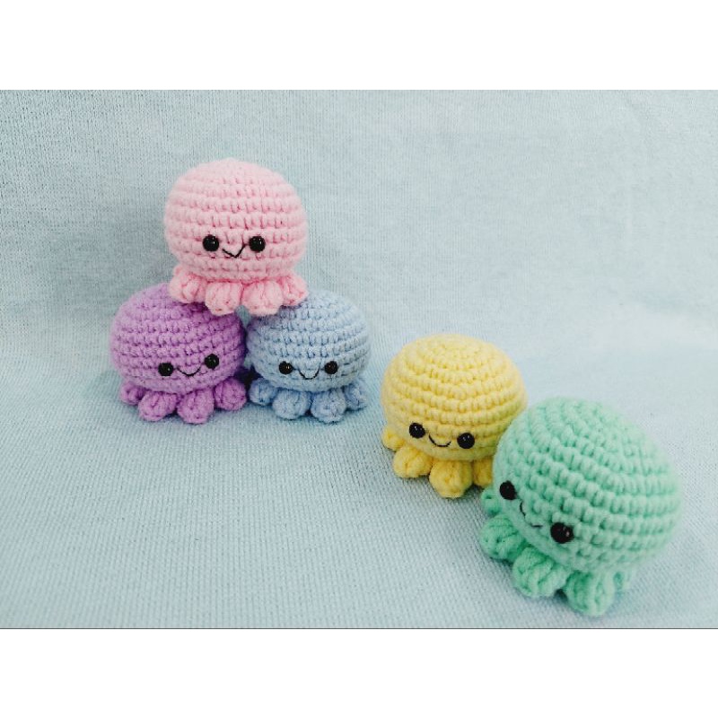 Móc khóa bạch tuộc mini móc len - Amigurumi mini octopus 🐙