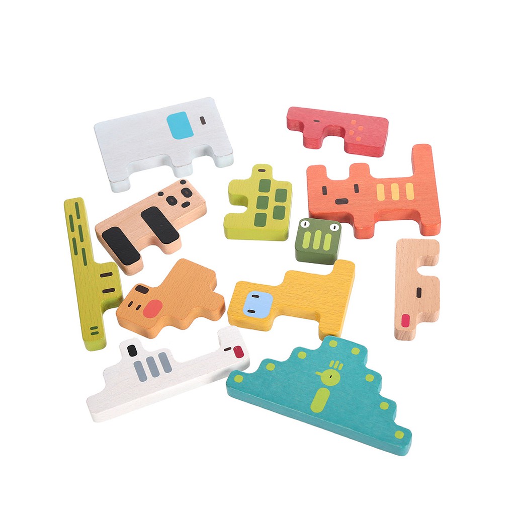 Đồ chơi gỗ xếp hình Miniso thế giới động vật (Nhiều loại) - Hàng chính hãng