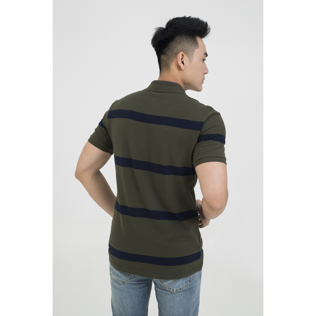 Áo thun polo nam DARNELL tay ngắn sọc ngang tinh tế chất cotton cao cấp mềm mại slimfit, nhẹ thoáng mát DN14