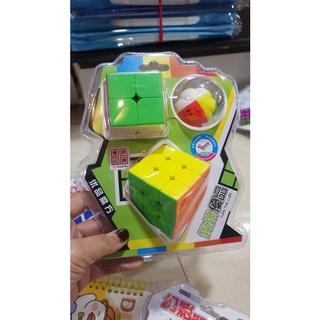 COMBO 3 KHỐI RUBIC ( 3X3; 2X2, KHỐI TRÒN, VUÔNG...) kèm sách hướng dẫn