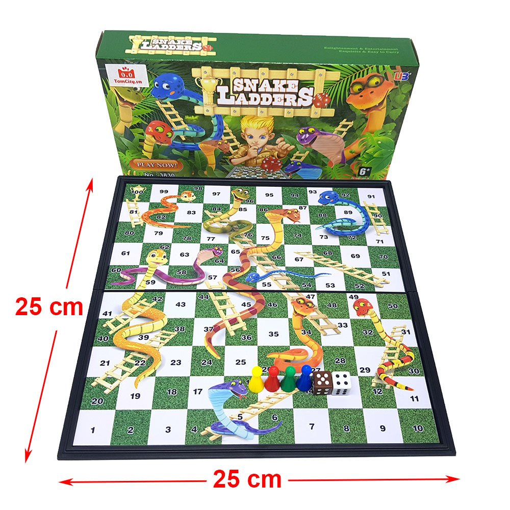 Trò chơi Cờ Rắn Và Thang - Snakes Ladders chính hãng UB 25x25cm