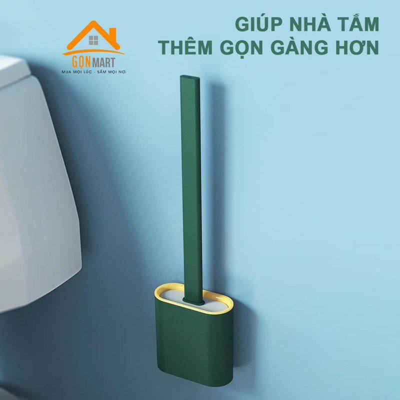 Chổi Cọ Nhà Vệ Sinh, Cây Cọ Toilet Bồn Cầu Bằng SiliCon Có Giá Đựng Dán Tường