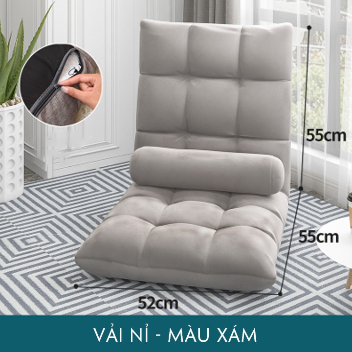 Ghế bệt Tatami ⚡RẺ VÔ ĐỊCH⚡ Ghế lười tựa lưng - Bông PP3D, vỏ lông nhung siêu mềm