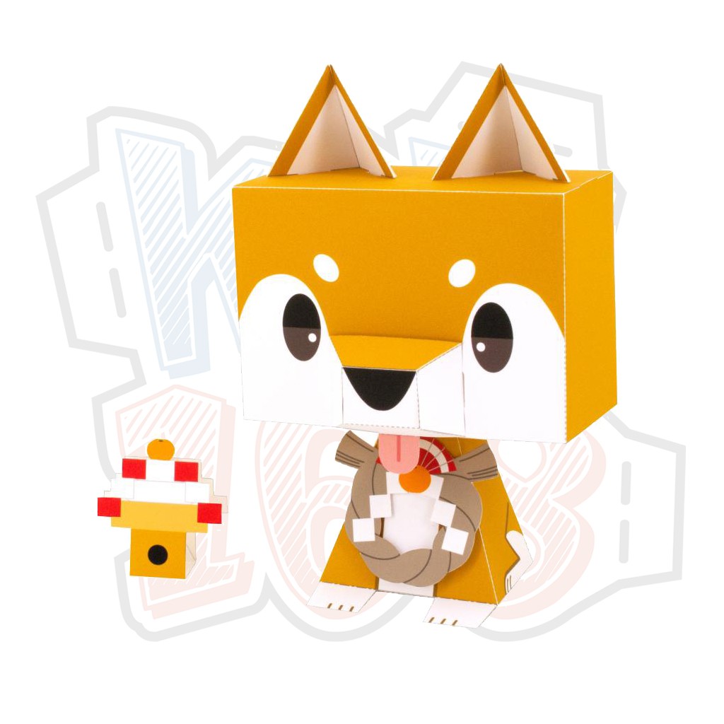 Mô hình giấy động vật chó con Shiba Inu cute