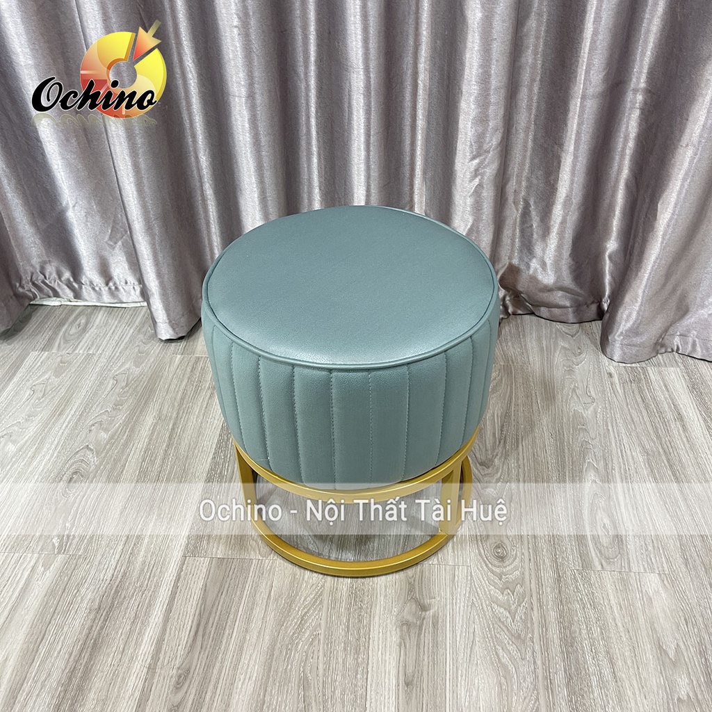 Đôn Nỉ Tròn, Đôn Tròn Chân Vàng Cao 45 Đk 40Cm (Hình Thật Shop Chụp)