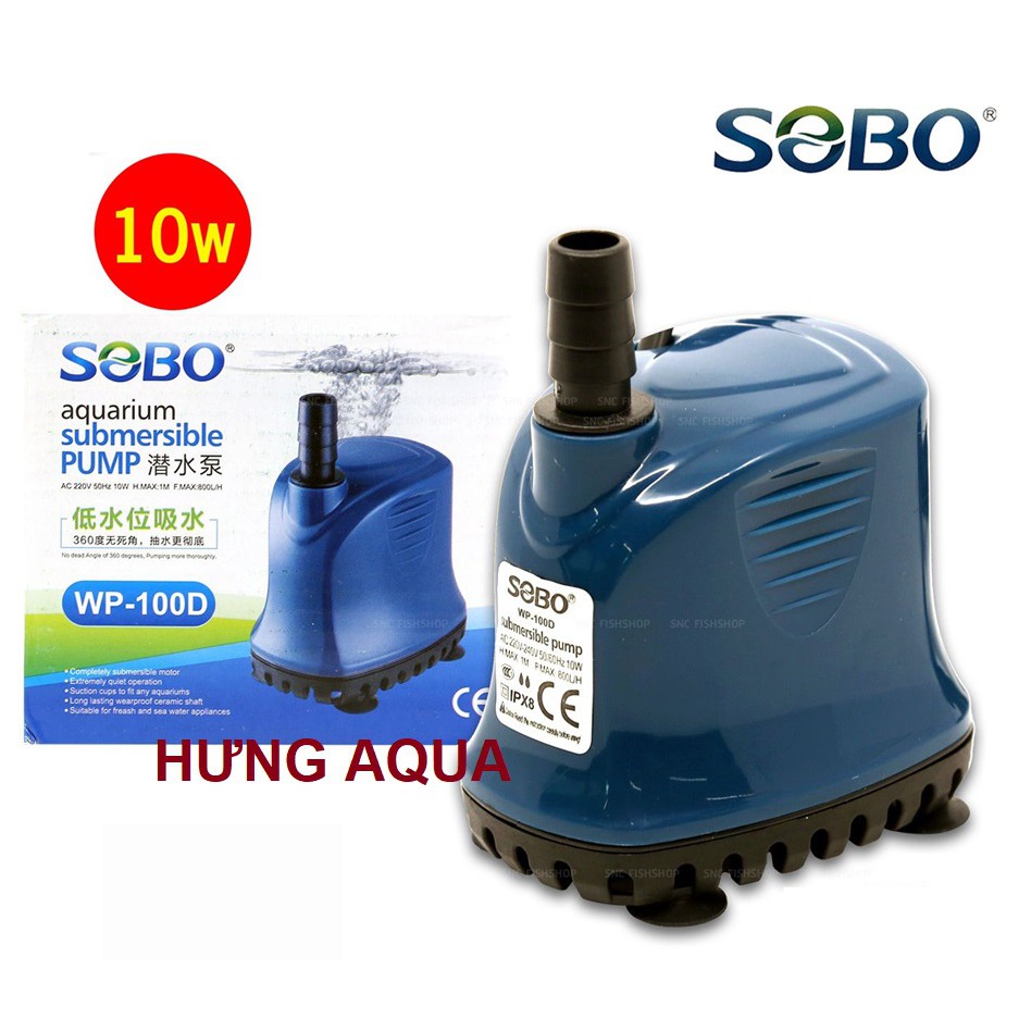 Máy bơm nước hồ cá, máy bơm chìm - bơm chìm hút đáy 360 ĐỘ SOBO WP 100D 200D 300D 500D chính hãng (mẫu mới nhất)