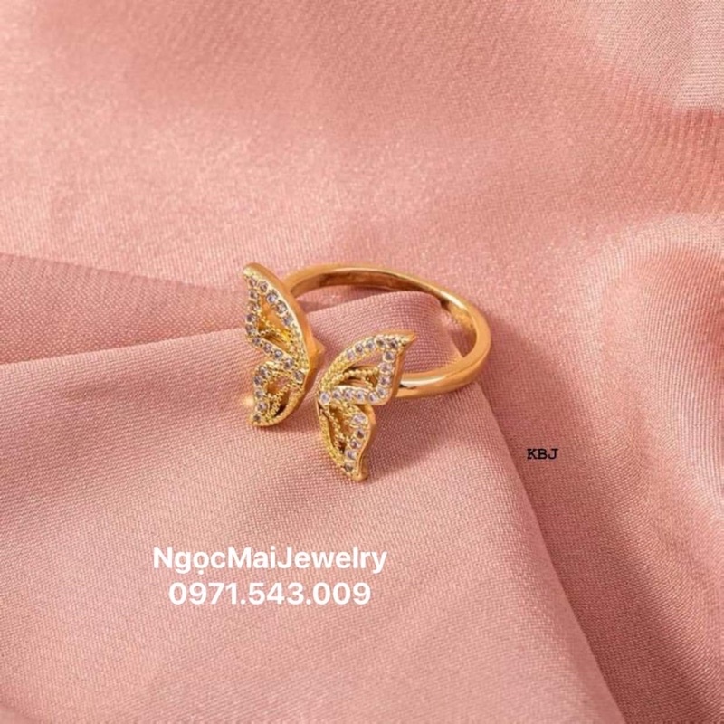 Nhẫn nữ bạc dáng cánh bướm hở Ngọc Mai Jewelry tay nào cũng vừa xinh xắn sang xịn