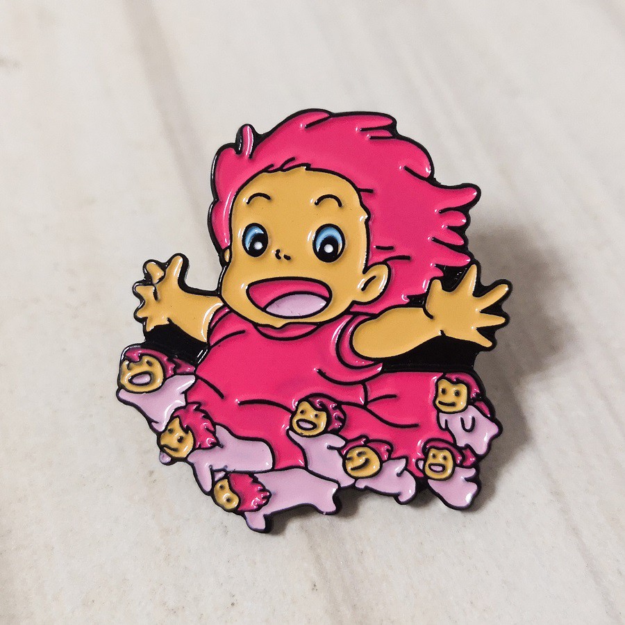 Ghim cài áo QIHE JEWELRY mặt hình hoạt hình thời trang Nhật Bản