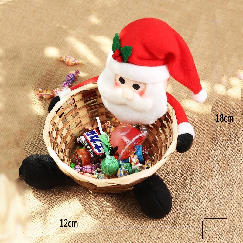 Giỏ Đựng Kẹo Hình Ông Già Noel / Người Tuyết / Nai Sừng Tấm Trang Trí Bàn Tiệc Giáng Sinh