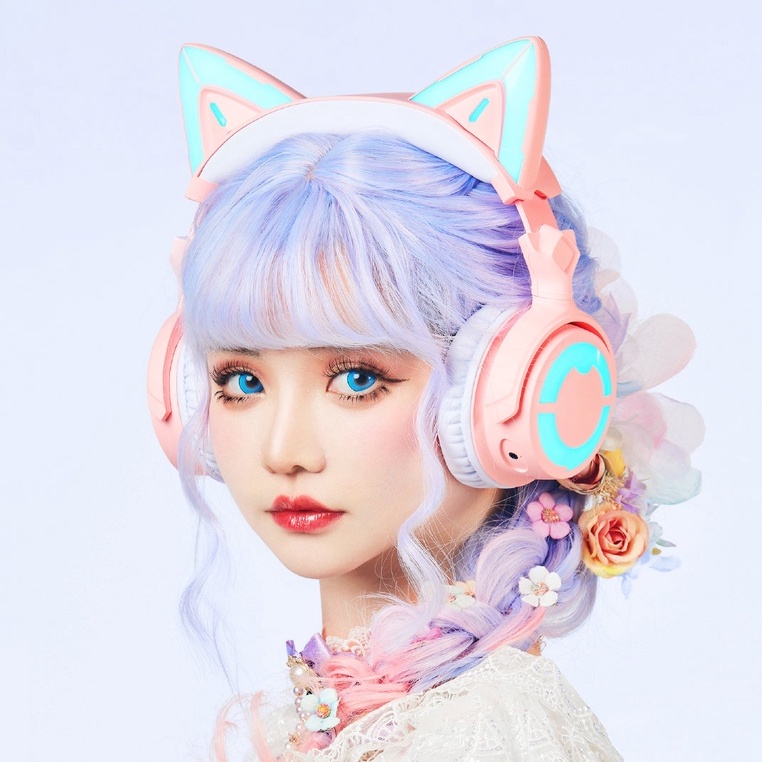 Tai nghe tai mèo Demon Dance YOWU Cat Ear Headphone 4 phiên bản Cherry Blossom Pink.