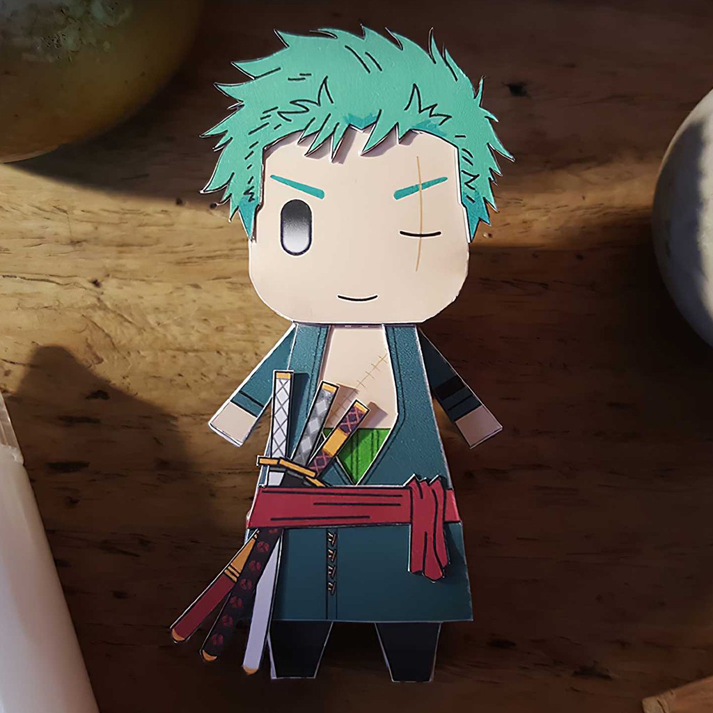 Mô hình giấy Anime Chibi Roronoa Zoro ver 2 - One Piece