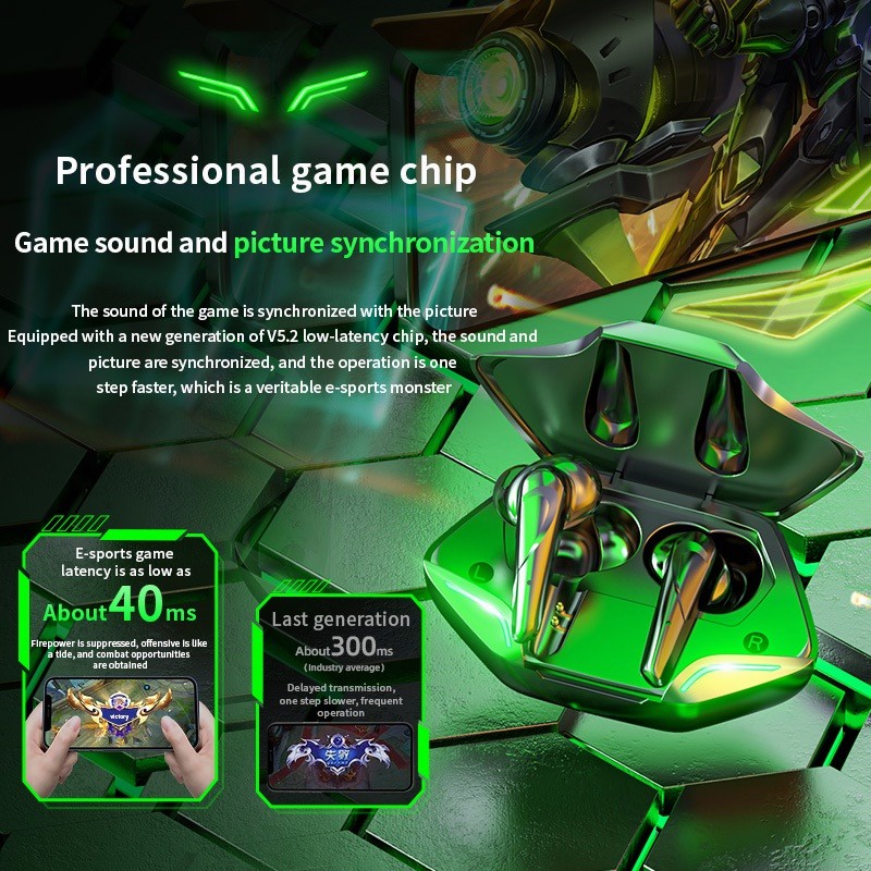 Tai Nghe Gaming Không Dây Apro366 5.0 TWS, Bass mạnh mẽ, độ trễ cực thấp khi chơi game, tai nghe gaming bluetooth