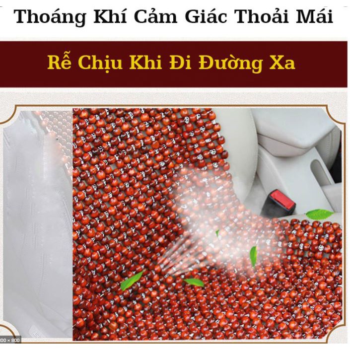 Lót ghế ô tô, ghế văn phòng hạt gỗ nhãn đan dây dù cao cấp