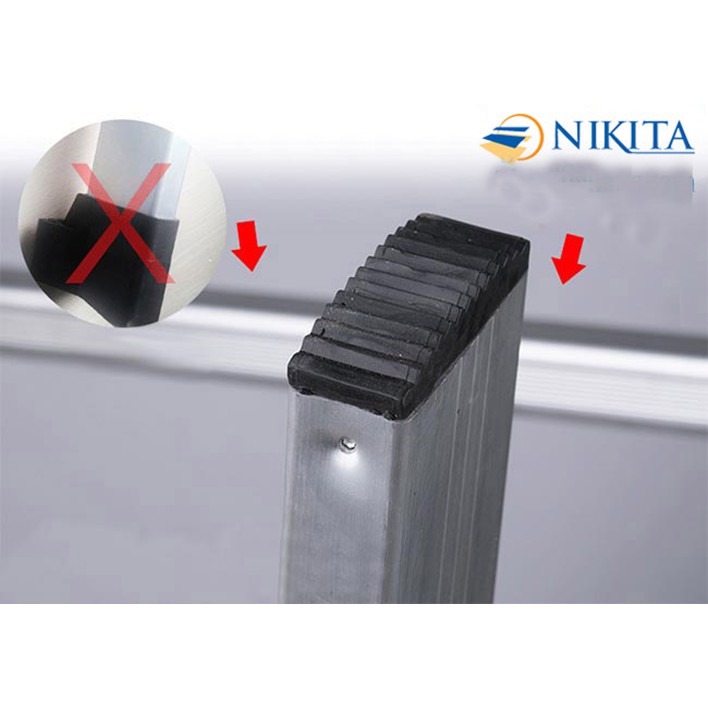 Thang nhôm gấp 4 đoạn 3 bậc Nikita [chữ I: 3,7m; chữ A: 1.8m] TGA37.