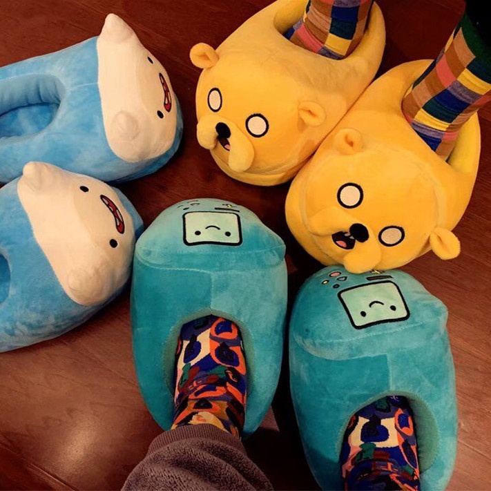 Dép Bông Đi Trong Nhà Cotton Mềm Mại In Hình Hoạt Hình Adventure Time with Finn Jake GP2 Cho Nam Và Nữ