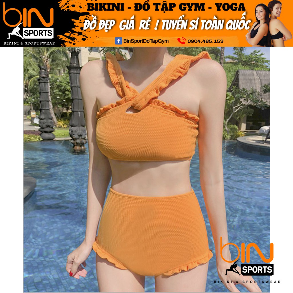Bikini,Bộ Đồ Bơi Cổ Chéo Màu Vàng, Hàng Nhập Đủ Size M L XL,BHN015 | BigBuy360 - bigbuy360.vn