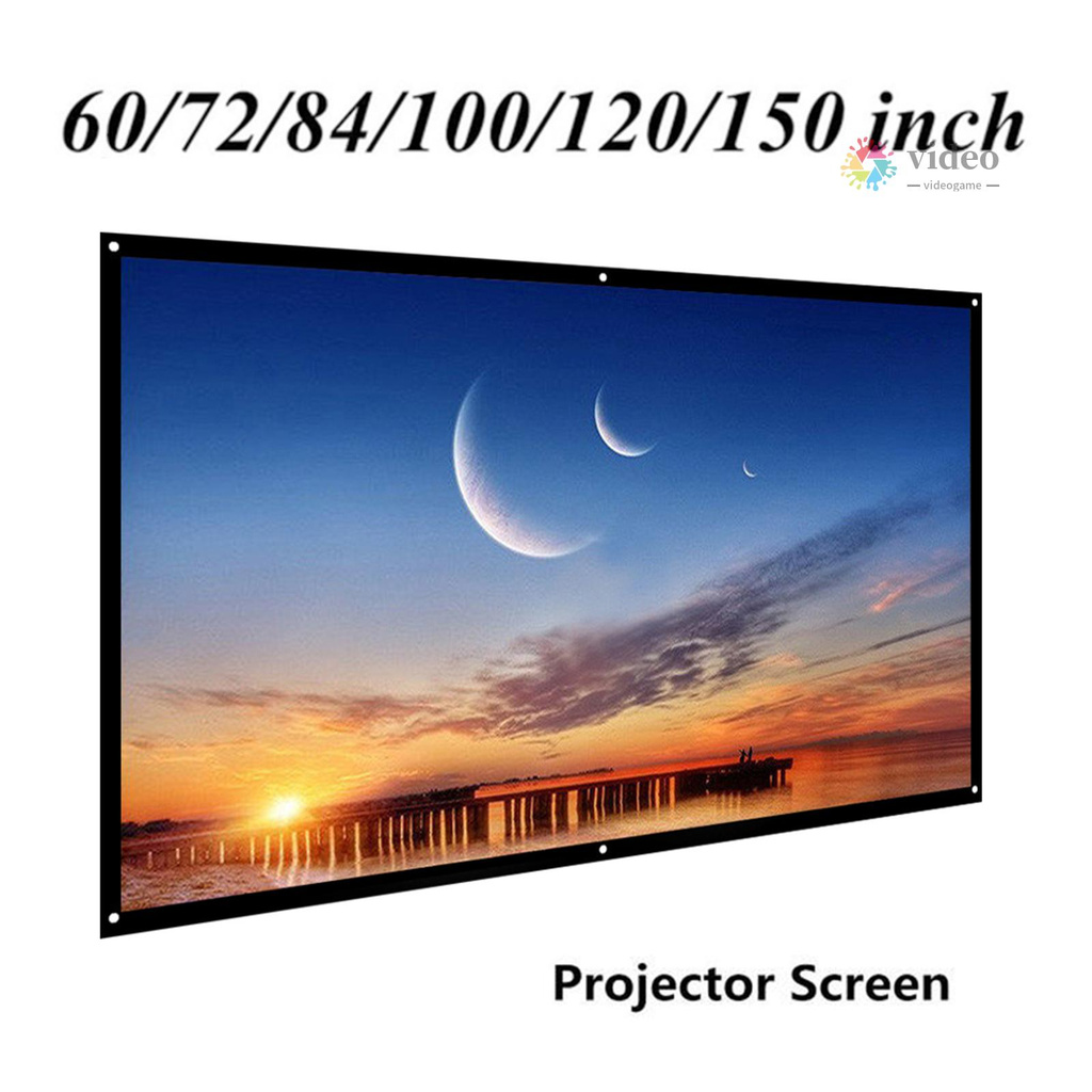 Màn Hình Máy Chiếu H60 60 "Hd 16: 9 Có Thể Gấp Gọn Tiện Dụng Kèm Phụ Kiện