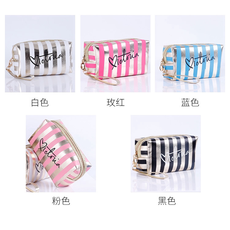 Fashion plaid pattern cosmetic bag