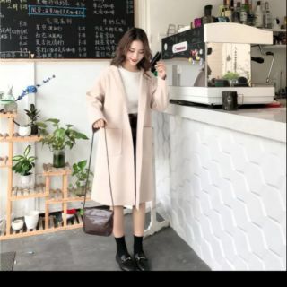 Áo khoác dạ dáng dài Hàn Quốc túi vuông
