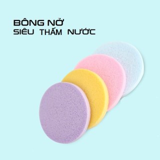 Bọt Biển Nhiều Màu - Bông Nở Rửa Mặt Chivey 12 Miếng / Miếng Mút Rửa Mặt Bọt Biển Dạng Nén ( Gói 12 thanh) 88093