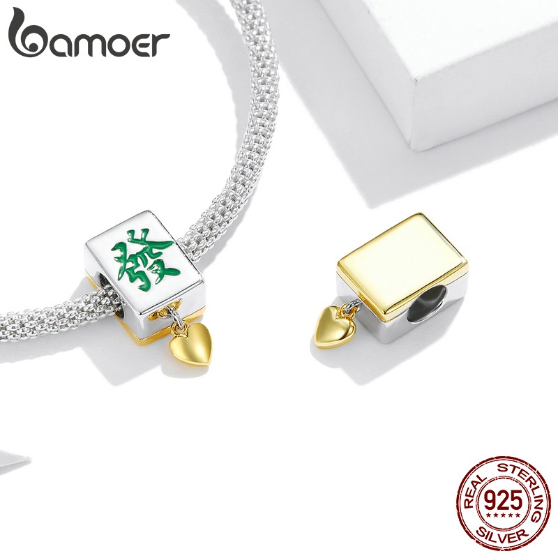 Mặt phụ kiện BAMOER SCC1751 bằng bạc 925 mạ vàng thời trang cho nữ