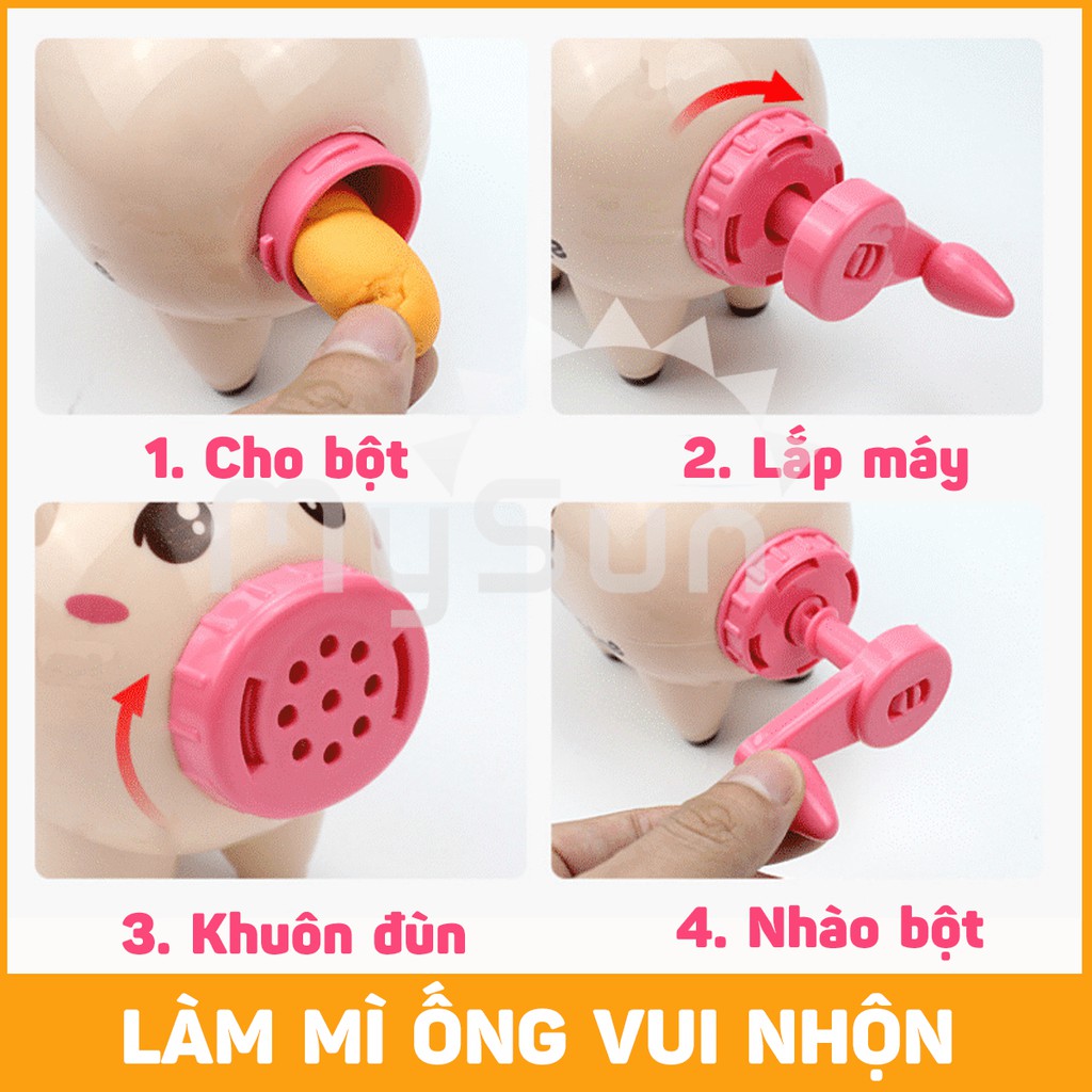 Bộ đồ chơi đất nặn BỘT MÌ trẻ em sinh học tự khô cho bé | Bộ đồ chơi nấu ăn nhà bếp đất sét cao cấp cho bé - MYSUN