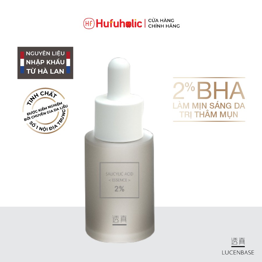 Tinh chất Salicylic Acid 2% LUCENBASE BHA 2% tẩy tế bào chết điều tiết dầu nhờn cải thiện tình trạng da mụn LUCB40